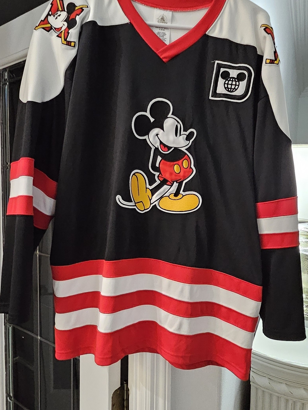 Mickey Mouse Black & Red Hockey Jersey